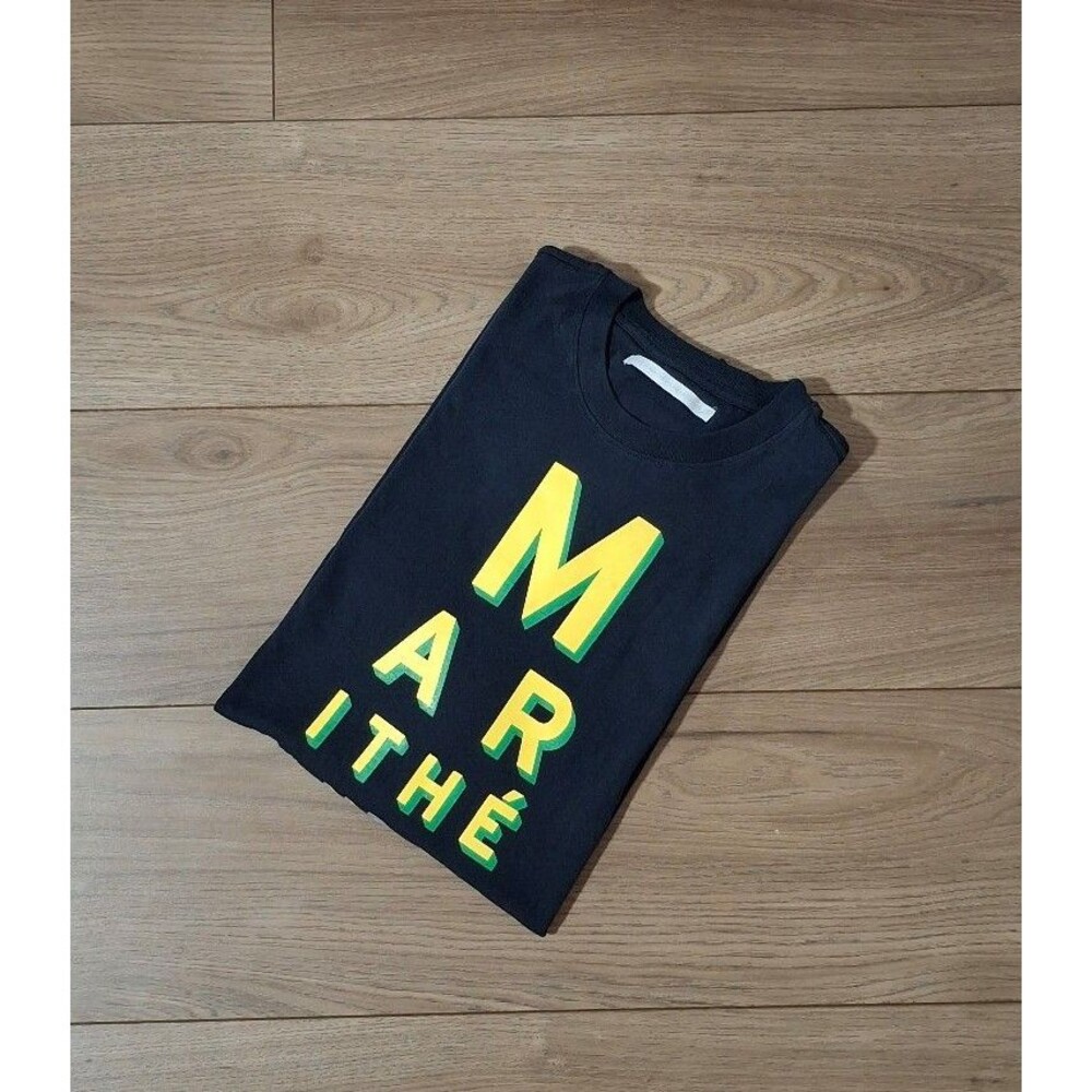 Vintage Y2K Marithe + Francois Girbaud Logo Print T-shirt Men's Large Black Neon - Picture 8 of 8